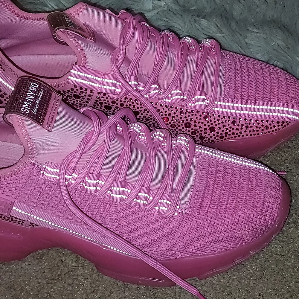 Steve Madden Maxima Pink Women's Bling Sneakers Size 12